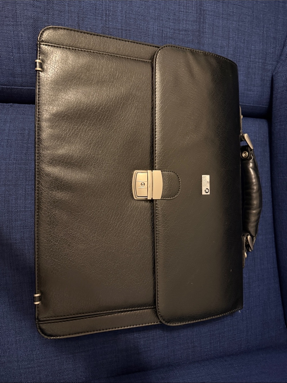 Montblanc Classic Black Leather Briefcase - Men's Professional Laptop Bag